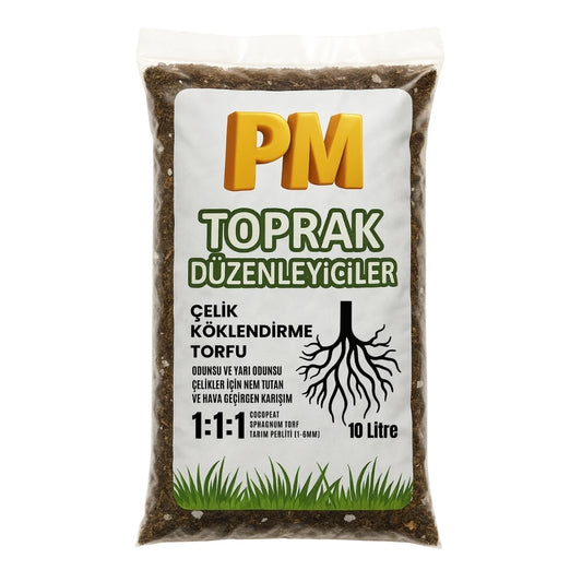 Çelik Köklendirme Torfu | Odunsu ve Yarı Odunsu Çelikler İçin | 10L - paketli toprak karışımı görseli 1