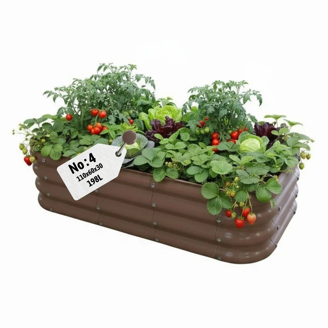 Modüler bahçe yatağı No:4 bej – 110x60x30 cm, bahçede sebze ekili kullanım