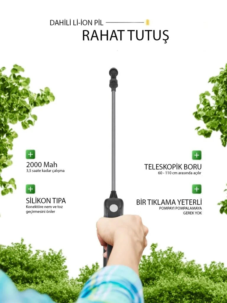 Litolan 5L Şarjlı Elektrikli Püskürtücü – Bahçe & Zirai Pompası