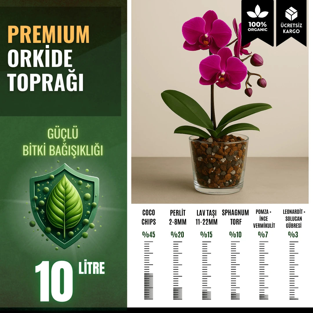 Premium Orkide Toprağı – 10 Litre (Profesyonel Coco Chips Tabanlı)