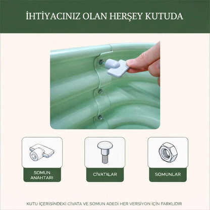 Modüler bahçe yatağı No:9 bej – 140x110x30 cm, bahçede sebze ekili kullanım