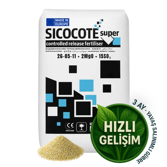 SICOCOTE Super CRF 26-05-11 + 2MgO + 15SO₃ | Kontrollü Salınımlı Granül Gübre | 25 KG | Made in EU