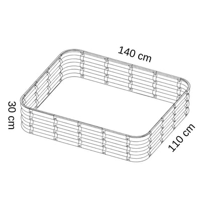Modüler bahçe yatağı No:9 bej – 140x110x30 cm, bahçede sebze ekili kullanım