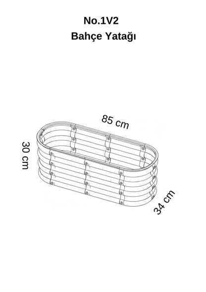 Bahçe yatağı çiçeklik No:1V2 bej – 85x35x30 cm, terasta çiçek ekili kullanım