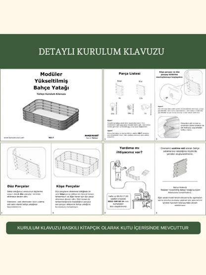 Şekilli bahçe yatağı No:24 bej – U formu 165x140x30 cm, bahçede sebze ekili kullanım