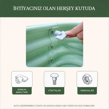 Modüler bahçe yatağı No:1 bej – 60x60x30 cm, bahçede sebze ve çiçek ekili kullanım