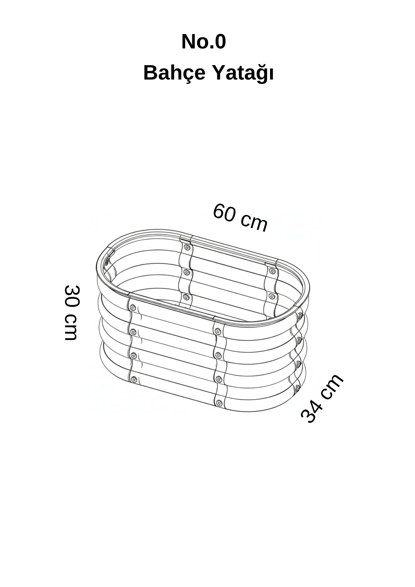 Bahçe yatağı çiçeklik No:0 bej – 60x35x30 cm, terasta ortanca ekili kullanım